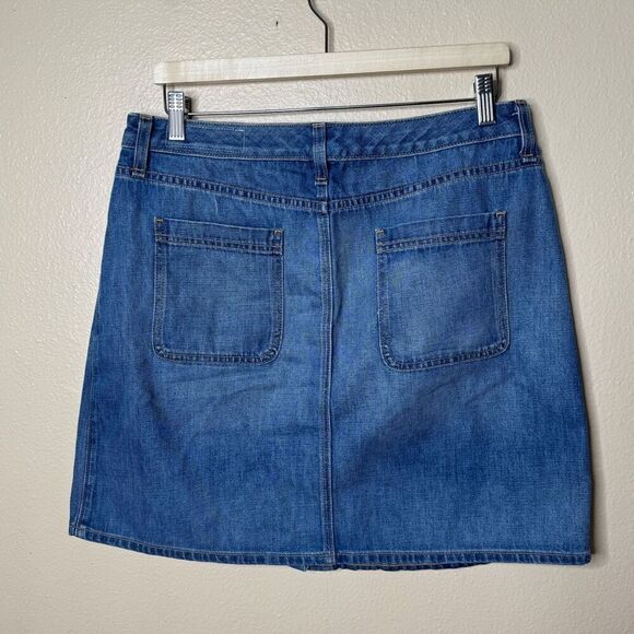 Rag & Bone Skirt Women's 31 Blue Denim Santa Cruz Capitol Mini Snap Front - Picture 2 of 9